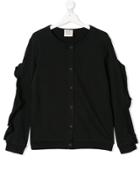 Douuod Kids Teen Ruffle Trimming Jacket - Black