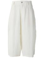 Yohji Yamamoto Long Bermuda Shorts, Men's, Size: 4, White, Linen/flax