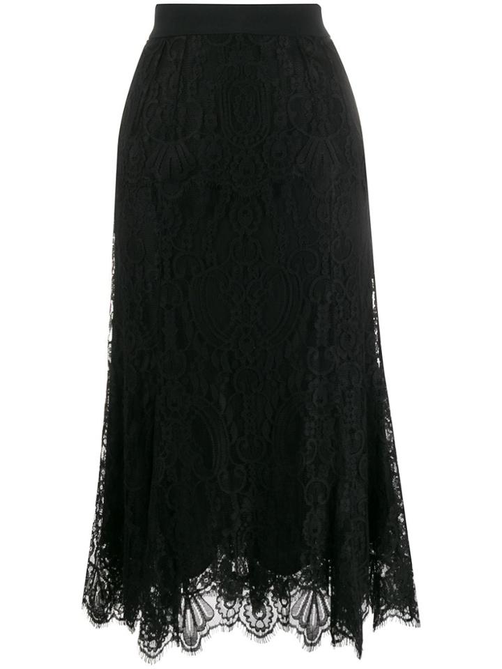 Dolce & Gabbana Lace Midi Skirt - Black