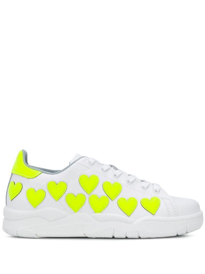 Chiara Ferragni Neon Hearts Sneakers - White