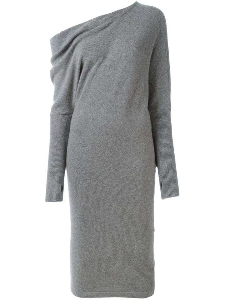 Tom Ford Knitted Cold-shoulder Detail Dress, Women's, Size: Small, Grey, Cashmere