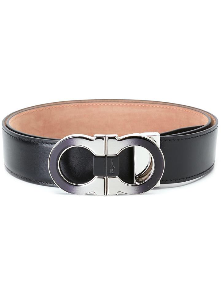 Salvatore Ferragamo Adjustable Belt, Men's, Size: 100, Black, Calf Leather/metal