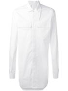 Rick Owens Long Length Shirt, Men's, Size: 48, White, Cotton