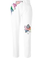 Christopher Kane Patchwork Detail Jeans, Women's, Size: 26, White, Cotton/polyester