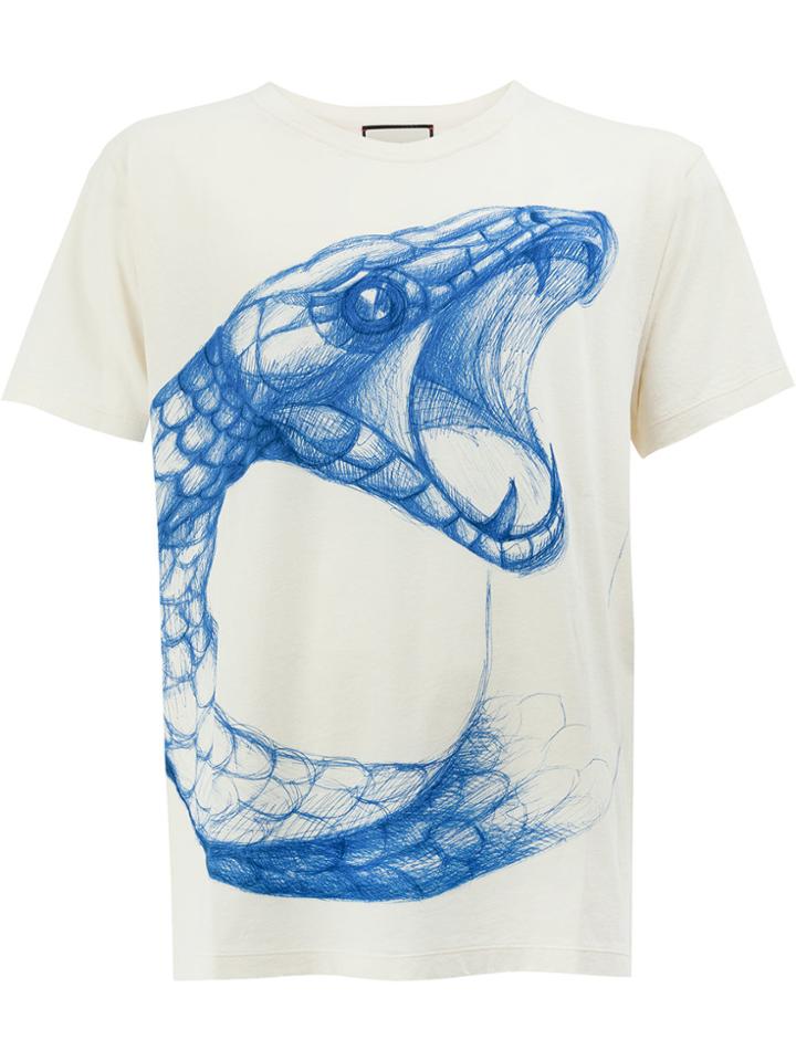 Gucci Serpent Printed T-shirt - White