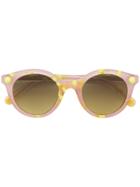 Christopher Kane Eyewear Speckled Round Frame Sunglasses - Yellow &