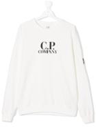 Cp Company Kids Teen Logo Print Sweatshirt - White