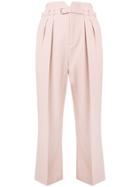 Red Valentino Belted Cropped Trousers - Nude & Neutrals