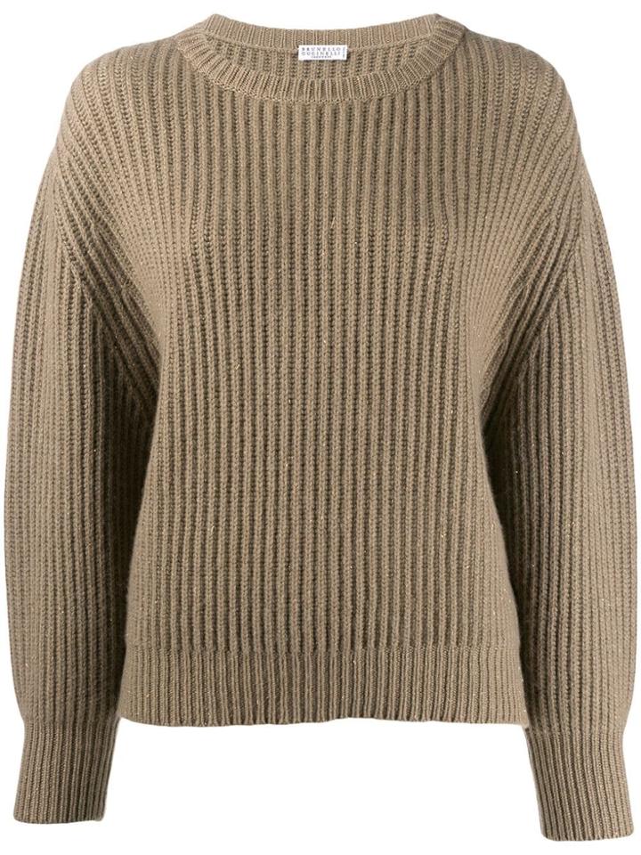 Brunello Cucinelli Ribbed Knit Sweater - Brown
