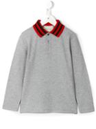 Gucci Kids Web Collar Polo Shirt, Boy's, Size: 6 Yrs, Grey