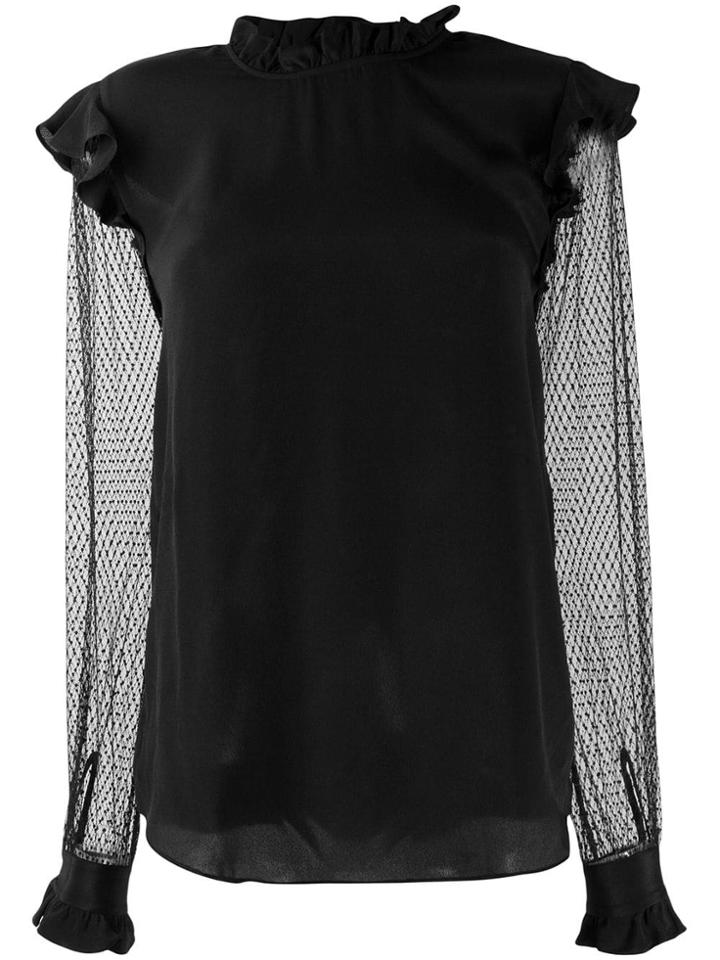 Twin-set Sheer Sleeves Blouse - Black
