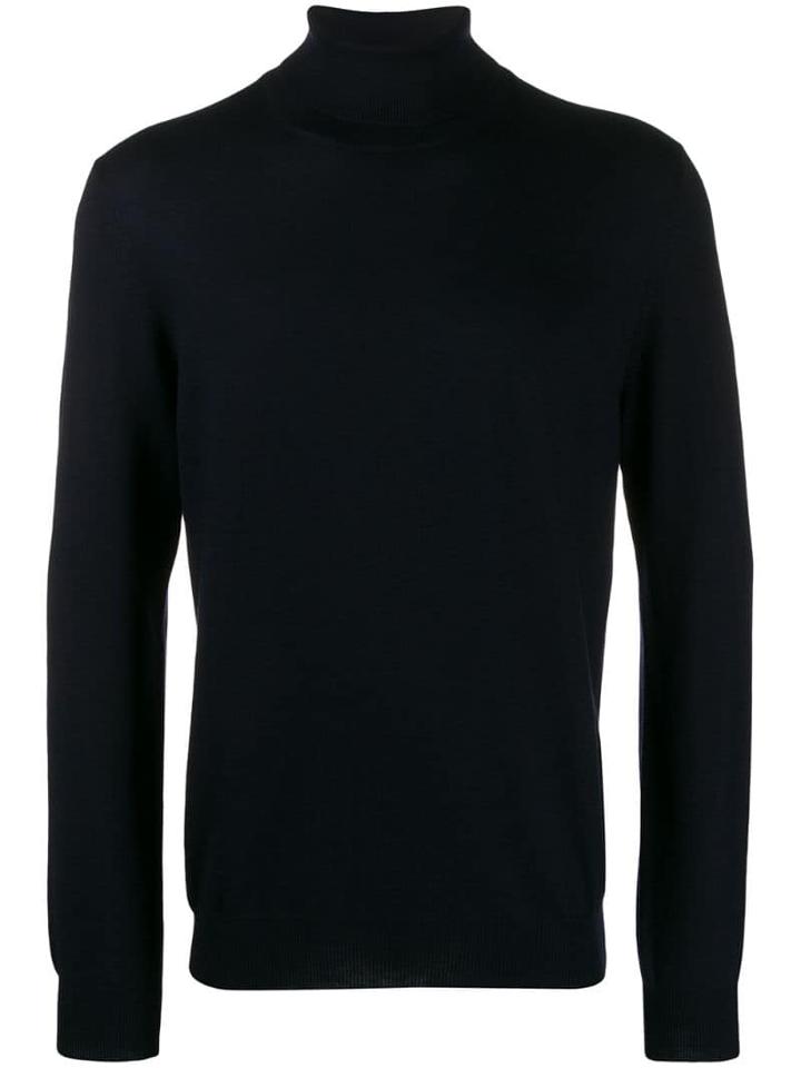 Fay Knitted Roll Neck - Blue