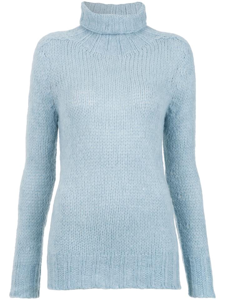 Cecilia Prado Turtle Neck Tricot Blouse - Blue
