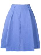 Moschino Vintage Geometric Knit Pleated Skirt - Blue