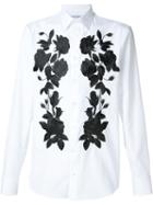 Alexander Mcqueen Floral Embroidered Shirt, Men's, Size: 16 1/2, White, Cotton