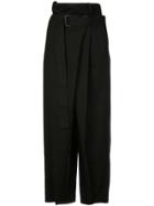 Enföld Belted Palazzo Trousers - Black