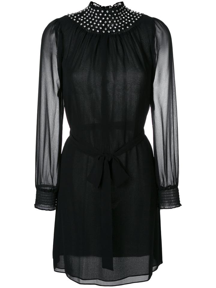 Michael Michael Kors Studded Neck Dress - Black