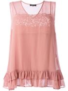 Twin-set Ruffled Hem A-line Top