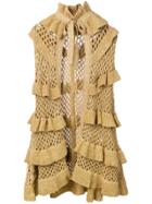 Philosophy Di Lorenzo Serafini Metallic Ruffle Detail Cape - Gold