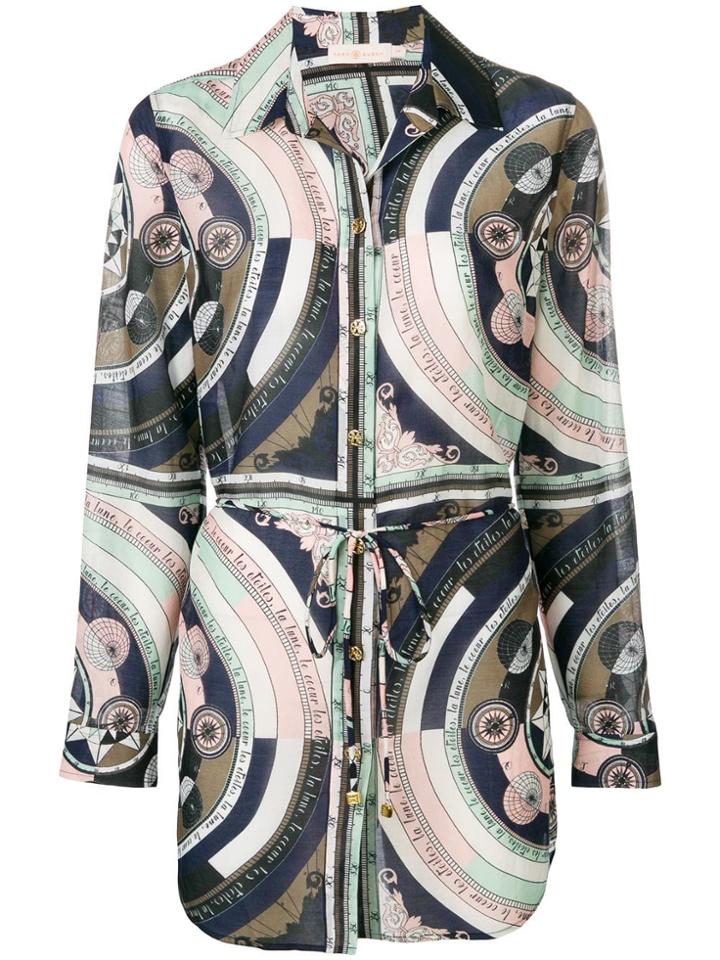 Tory Burch Constellation Tied Waist Shirt - Blue