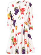 Msgm Fruit Print Dress - White