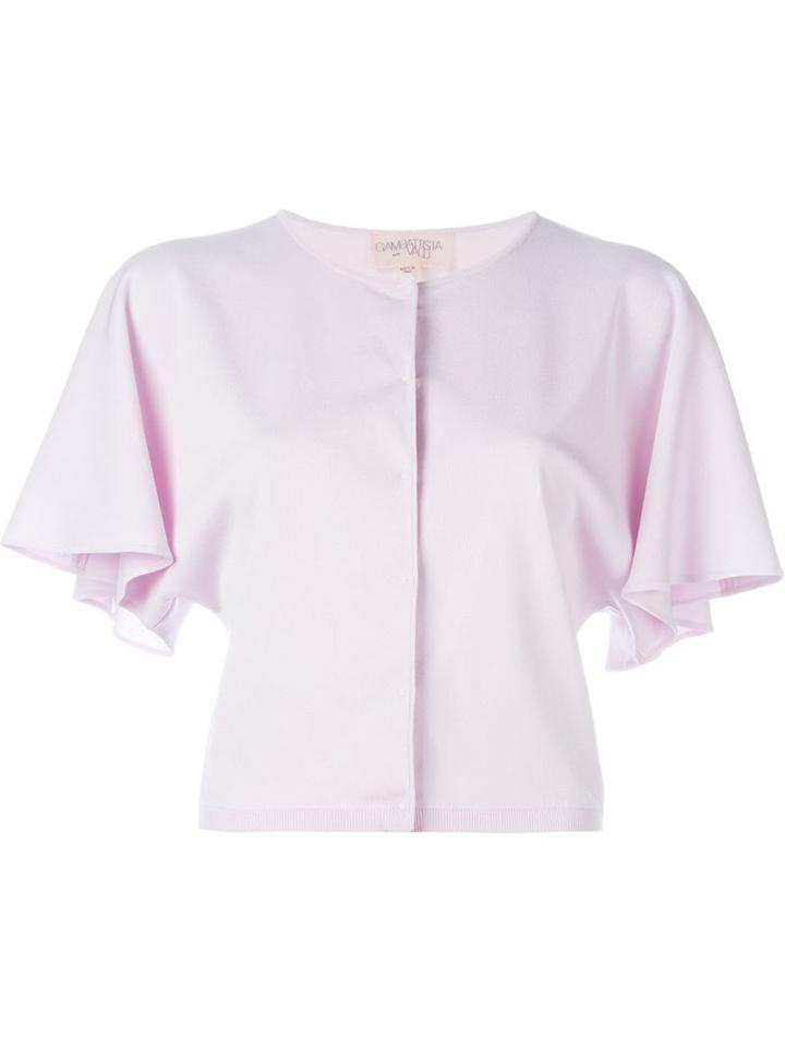 Giambattista Valli Flutter Sleeve Top, Women's, Size: 42, Pink/purple, Polyester/viscose