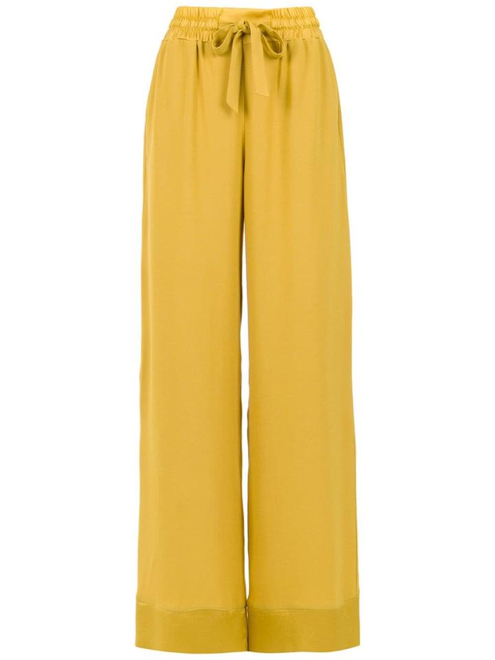 Egrey Drawstring Palazzo Pants - Yellow & Orange