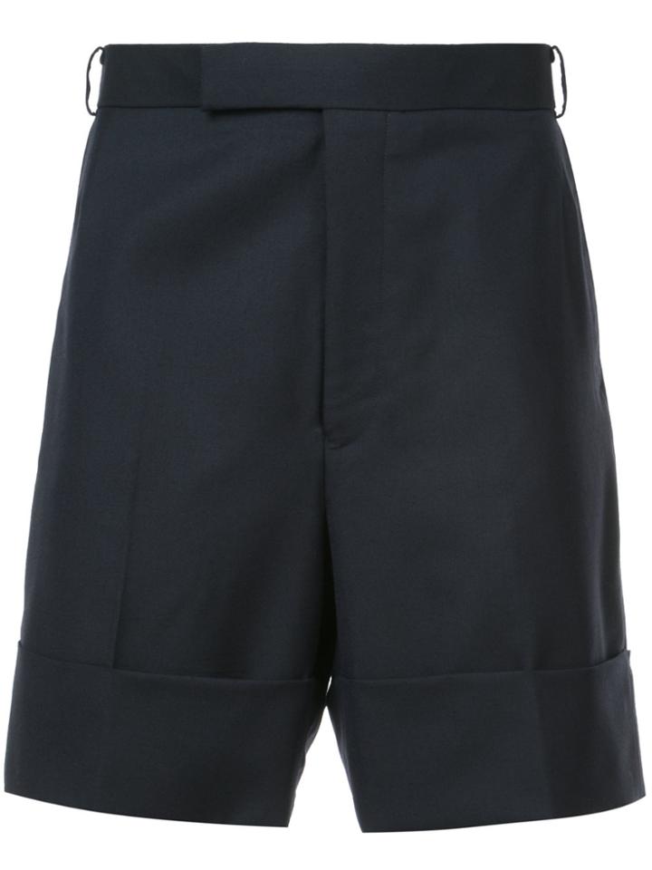 Thom Browne Folded Hem Tailored Shorts - Blue