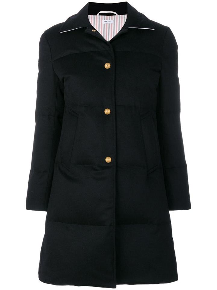 Thom Browne Down-filled Jacket-weight Cashmere Overcoat - Blue