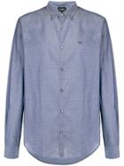 Emporio Armani Micro-geometric Pattern Shirt - Blue