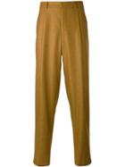 E. Tautz Pleated Tailored Trousers - Yellow & Orange
