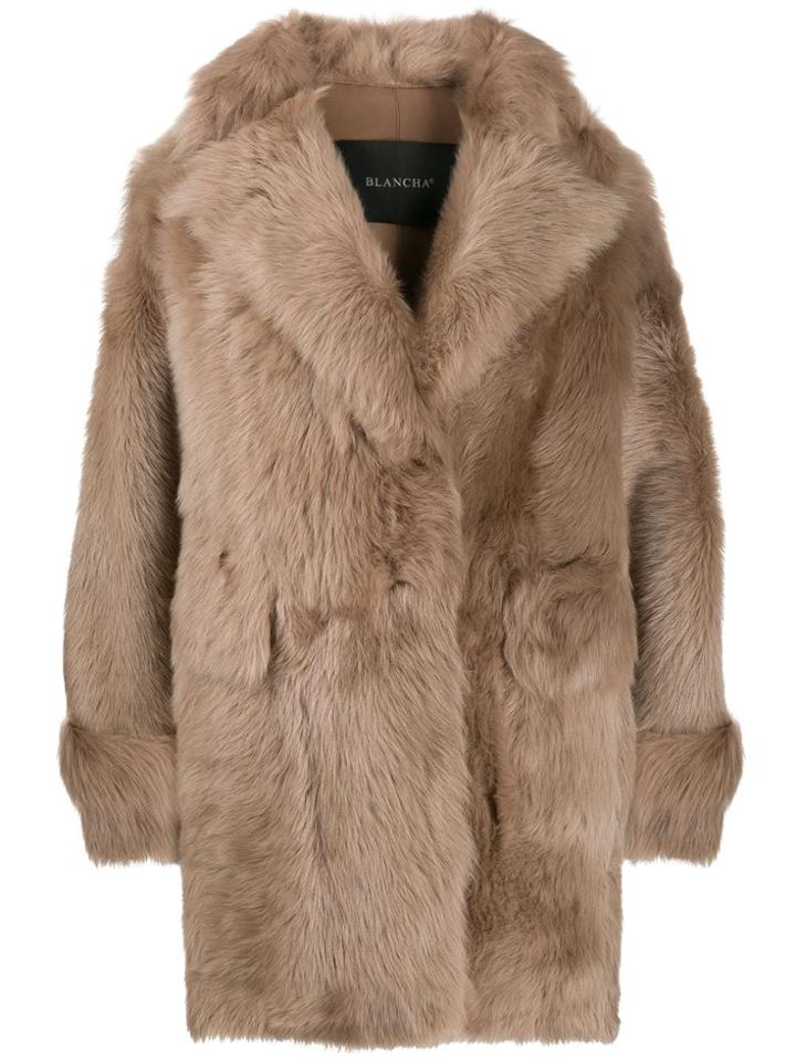 Blancha Short Fur Coat - Neutrals