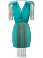 Elisabetta Franchi Chain Trim Mini Dress - Green