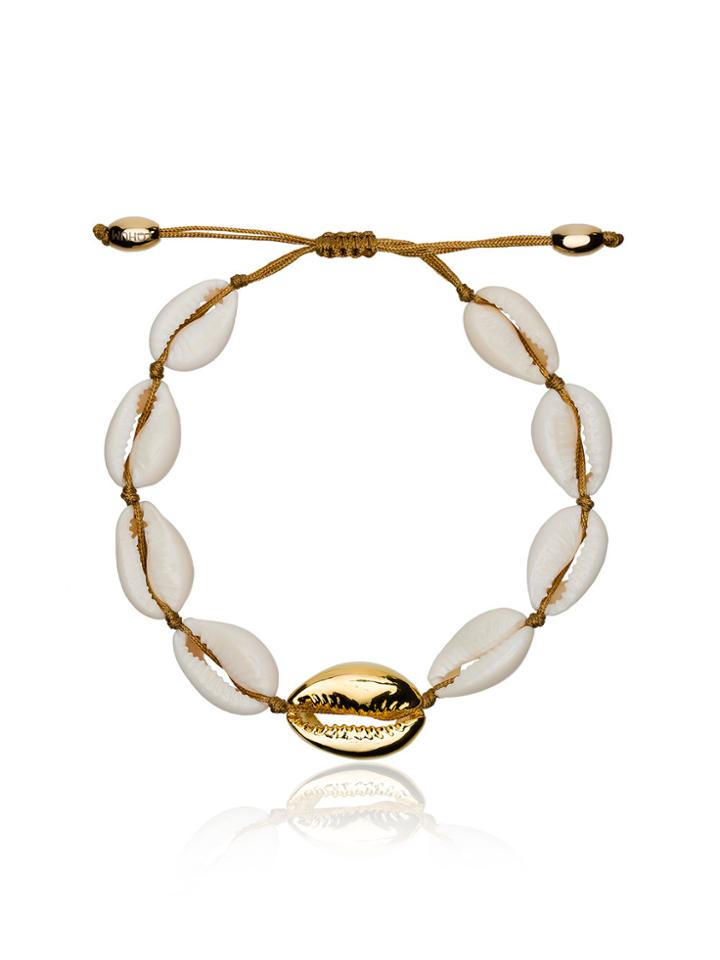 Tohum Large Puka Natural Shell Bracelet - White