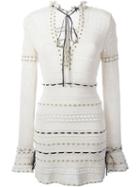 Magda Butrym Studded Knit Dress, Women's, Size: 36, Nude/neutrals, Cotton/polyamide/silk/leather