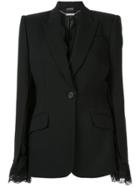 Alexander Mcqueen Lace Slash Sleeve Blazer - Black