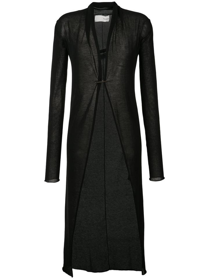 Isabel Benenato - Long Cardigan - Women - Cotton - 42, Black, Cotton