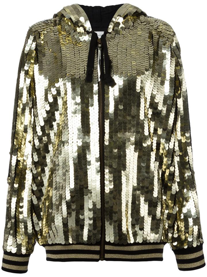 Faith Connexion Sequins Embellished Bomber Jacket - Metallic