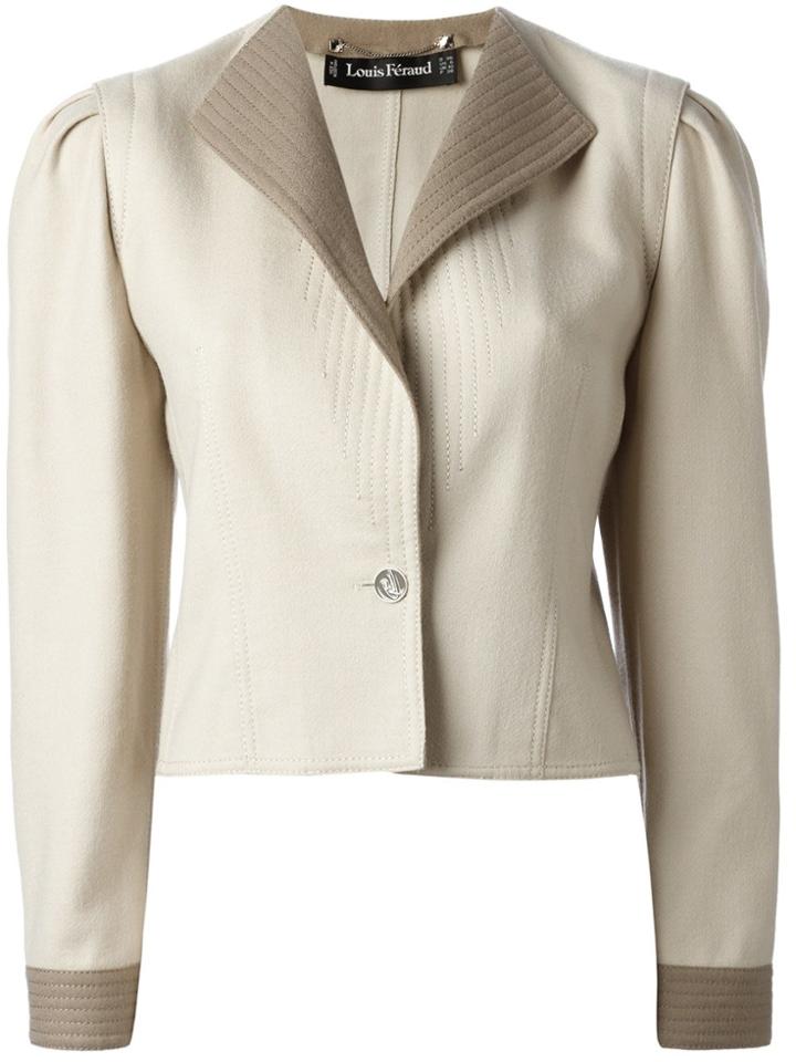 Louis Feraud Vintage Fitted Tonal Jacket - Nude & Neutrals