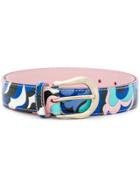 Emilio Pucci Abstract Print Belt - Blue
