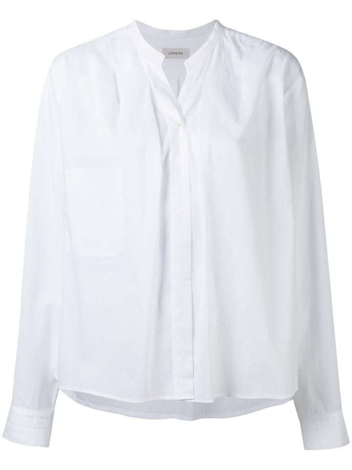 Lemaire - Band Collar Shirt - Women - Cotton - 40, White, Cotton