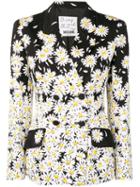 Moschino Pre-owned Daisy Print Double-breasted Blazer - Black
