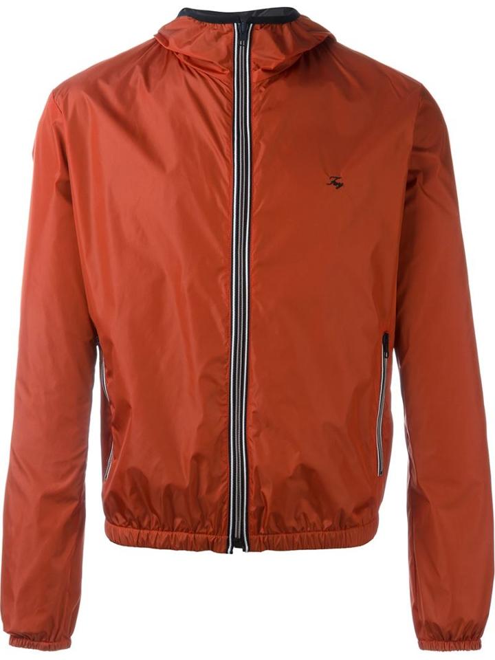 Fay Hooded Windbreaker, Men's, Size: S, Red, Polyamide