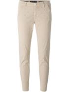 Jacob Cohen Eyelet Pattern Slim Fit Cropped Trousers, Women's, Size: 30, Nude/neutrals, Cotton/spandex/elastane