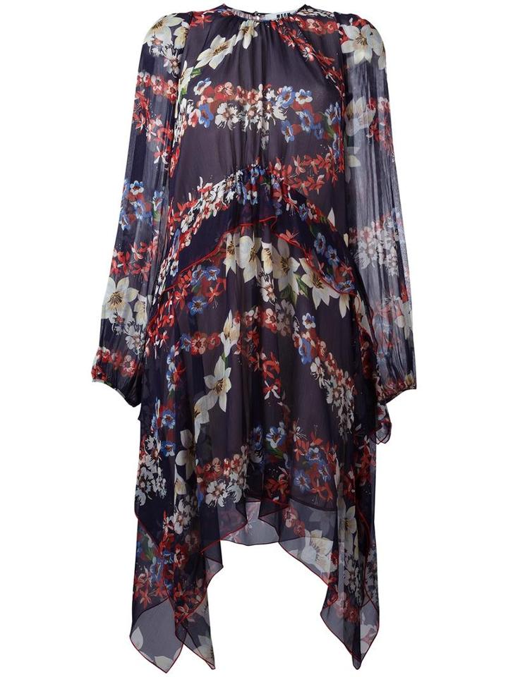 Msgm Floral Pattern Pointy Dress, Women's, Size: 40, Silk/polyester