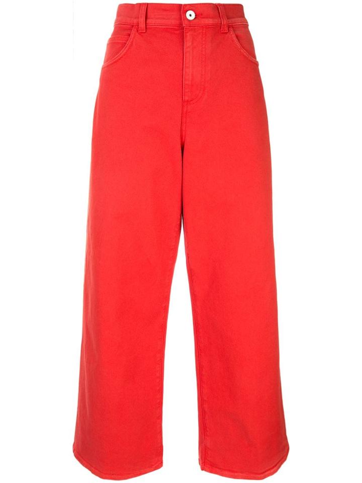 Marni Cropped Palazzo Trousers - Red