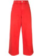 Marni Cropped Palazzo Trousers - Red