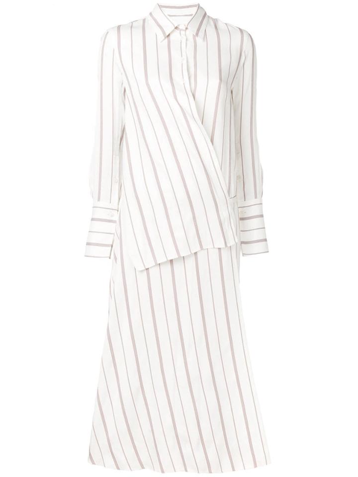 Joseph Striped Wrap-front Shirt Dress - White