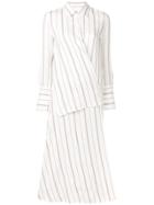 Joseph Striped Wrap-front Shirt Dress - White