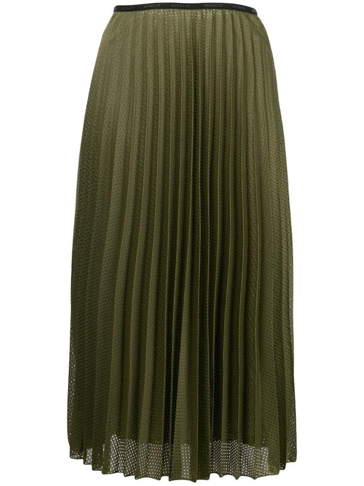 Moncler Pleated Satin Skirt - Green